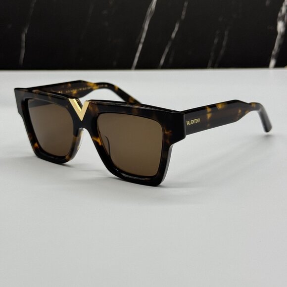 NEW VALENTINO SUNGLASSES WOMEN HAVANA EYEWEAR VALENTINO V-GOLD-II VLS-162B main image 5